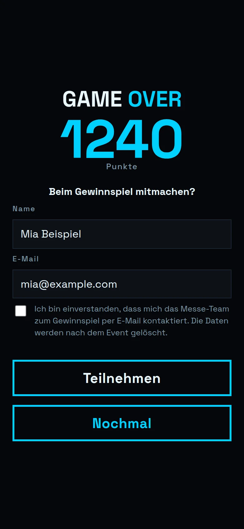Controller nach dem Spiel im Design eines fiktiven AV-Dienstleisters („Velanor AV Solutions“)