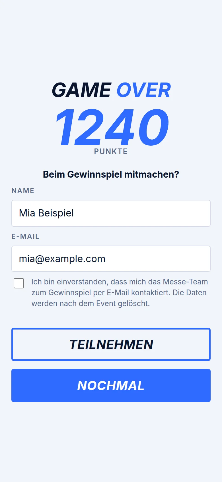 Controller nach dem Spiel im Design einer fiktiven Messegesellschaft („Messe Althafen“)
